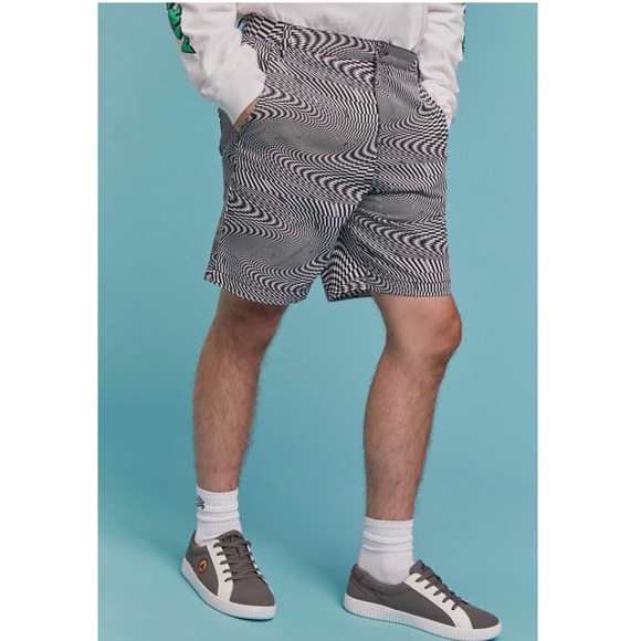 MENS TRIPPY CHECKERED CHINO SHORTS SIZE 30 - Picture 2 of 8